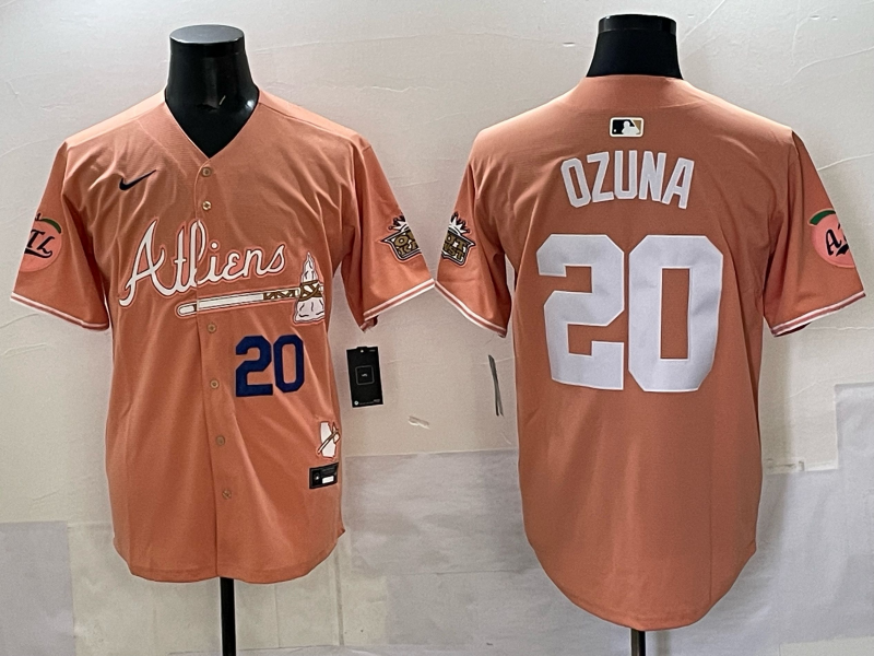 Men Atlanta Braves #20 Ozuna orange 2025 Nike MLB Jersey style 024